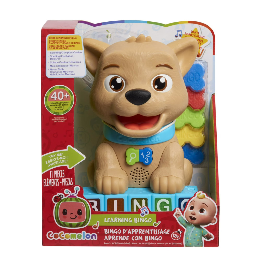 Just Play Cocomelon Count And Learn Bingo, 11-pieces, 40+ Learning Phrases, And